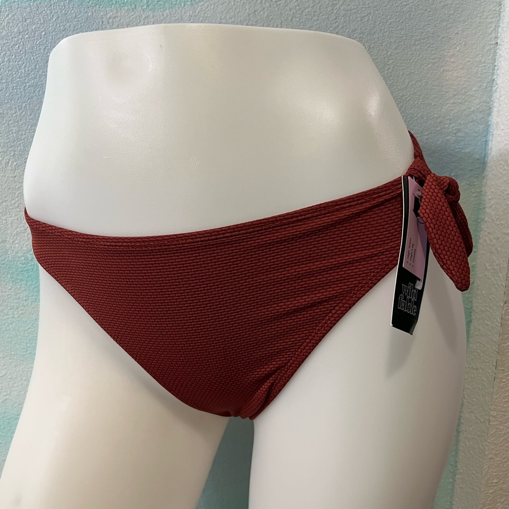 NWT Wild Fable Red Rust High Waist Cheeky Bikini Bottoms